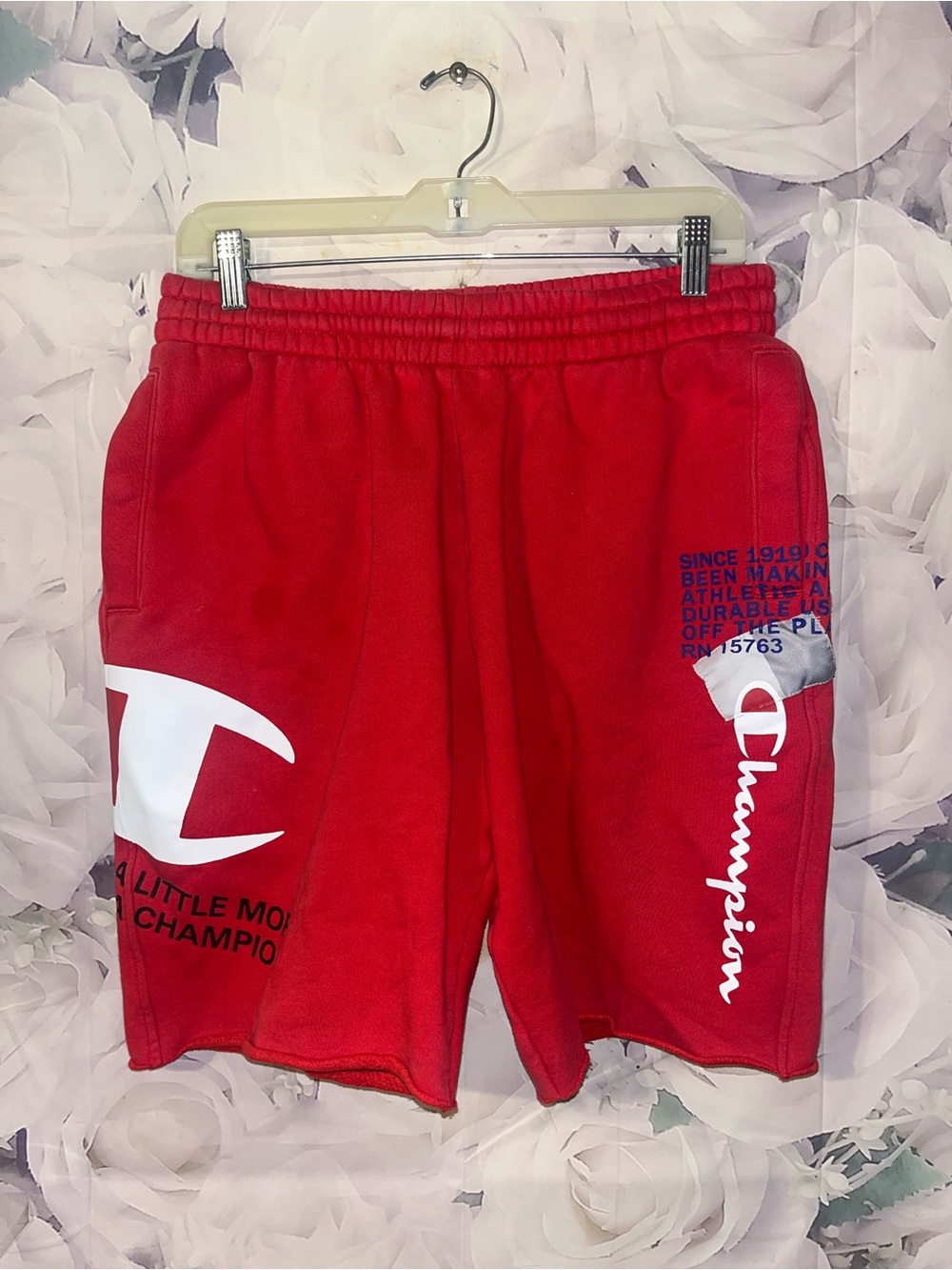 Champion Men’s Behind The Label Super Fleece 3.0 Red Shorts Size Large